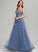V-neck Prom Dresses Tulle With Sequins Leilani Floor-Length A-Line