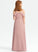 A-Line Junior Bridesmaid Dresses With Off-the-Shoulder Chiffon Ruffles Floor-Length Cascading Elizabeth