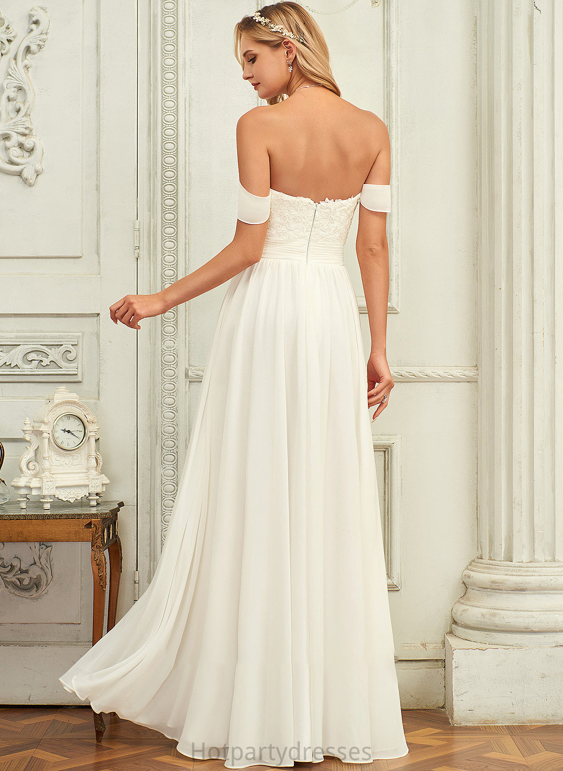 Lace Tia Wedding Dresses Dress Floor-Length Off-the-Shoulder Wedding A-Line Chiffon
