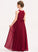 Bow(s) With Floor-Length Junior Bridesmaid Dresses A-Line Beading Kasey Scoop Ruffle Neck Chiffon