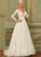 Micaela Sweep Ball-Gown/Princess Wedding Dresses V-neck Dress Lace Tulle Wedding Train