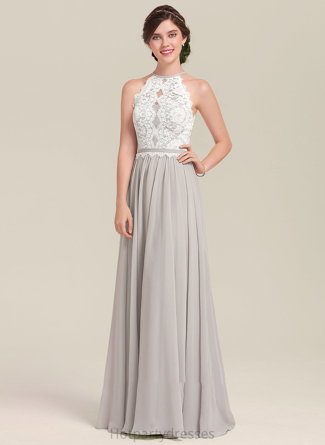 Length Neckline A-Line Silhouette Lace Straps Floor-Length Fabric ScoopNeck Sanai High Low Bridesmaid Dresses