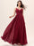Fabric Floor-Length V-neck Neckline A-Line Length Embellishment Lace Silhouette Ruffle Emilie Floor Length Bridesmaid Dresses