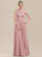 ScoopNeck Embellishment Neckline Ruffle Floor-Length Fabric Length Silhouette A-Line Nataly Short Sleeves Natural Waist Bridesmaid Dresses