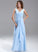 Floor-Length Length Beading Silhouette Fabric Neckline CascadingRuffles Embellishment V-neck A-Line Gia Sleeveless Bridesmaid Dresses
