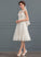 Bow(s) With Tulle Dress A-Line Wedding Janiya Knee-Length Wedding Dresses Illusion