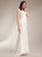 Layla With Dress Train V-neck Sweep Wedding Lace Sheath/Column Wedding Dresses