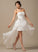 Asymmetrical Wedding Dresses Sweetheart A-Line Ruffle Organza Wedding Beading With Juliet Sequins Dress