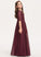 Junior Bridesmaid Dresses Lace Scoop Floor-Length Neck A-Line Karley Chiffon