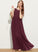 Junior Bridesmaid Dresses Scoop Floor-Length Margaret Chiffon Lace Sequins Beading Neck With A-Line