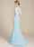ScoopNeck Silhouette Length Neckline Ruffle Embellishment Trumpet/Mermaid SweepTrain Fabric Ashlynn A-Line/Princess Scoop Bridesmaid Dresses