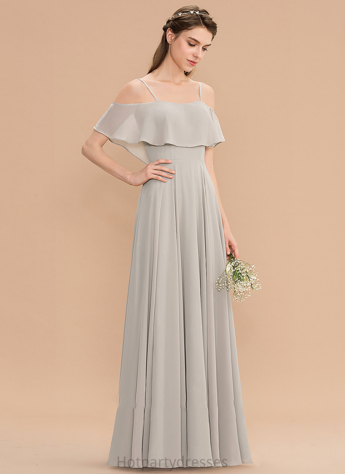 Floor-Length A-Line Off-the-Shoulder Straps Length Neckline Fabric Silhouette Jaidyn One Shoulder Sleeveless Floor Length Bridesmaid Dresses