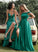 Yesenia Satin Split Pockets Ball-Gown/Princess With Prom Dresses Floor-Length Off-the-Shoulder Front