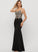 Stretch Floor-Length Trumpet/Mermaid Beading V-neck Crepe Prom Dresses Emmalee Sequins With