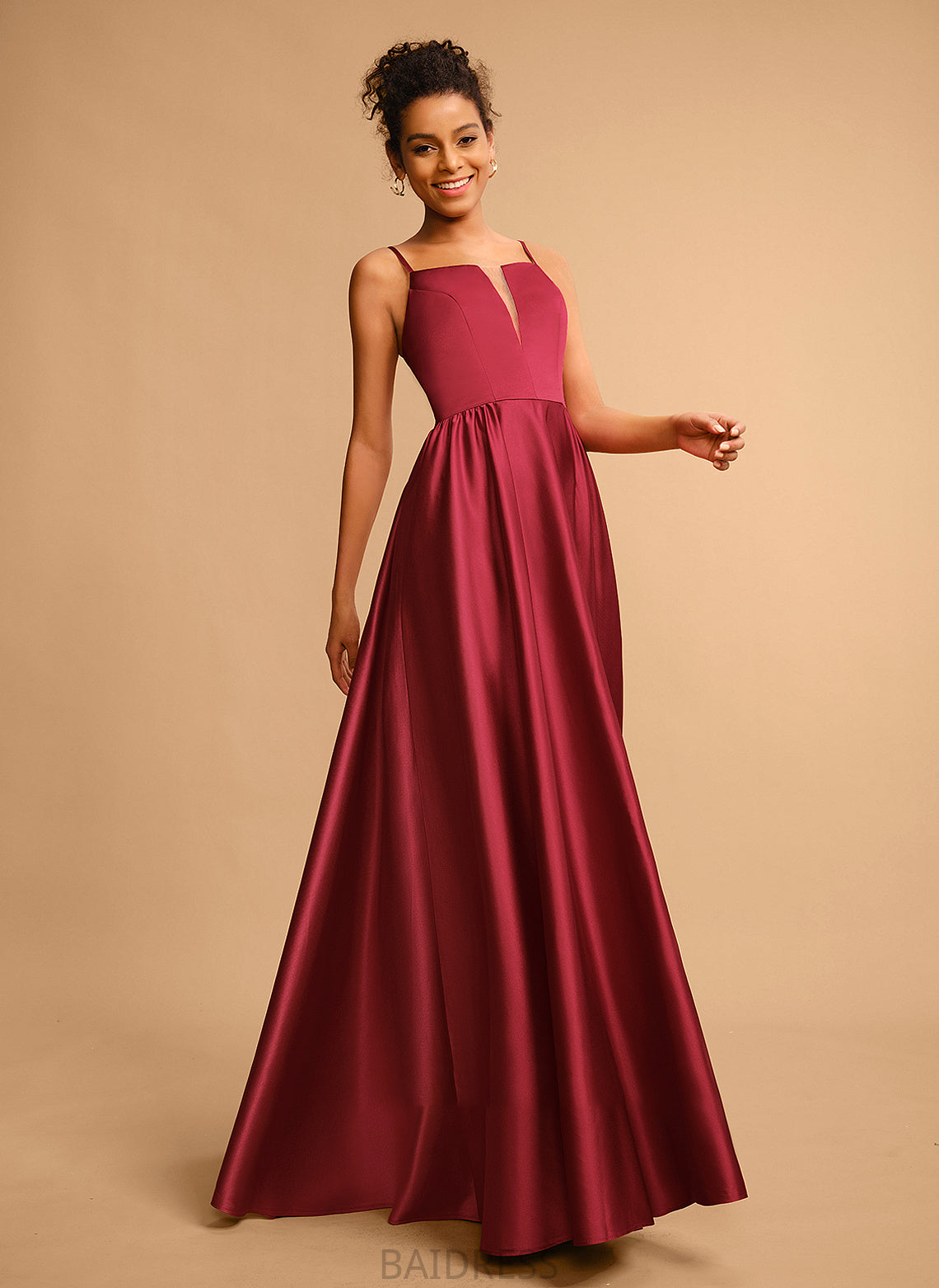 Prom Dresses Square Macy Satin Floor-Length A-Line Neckline