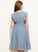 Ruffles Bow(s) Chiffon Cascading Neck Makayla Scoop Junior Bridesmaid Dresses A-Line Knee-Length With