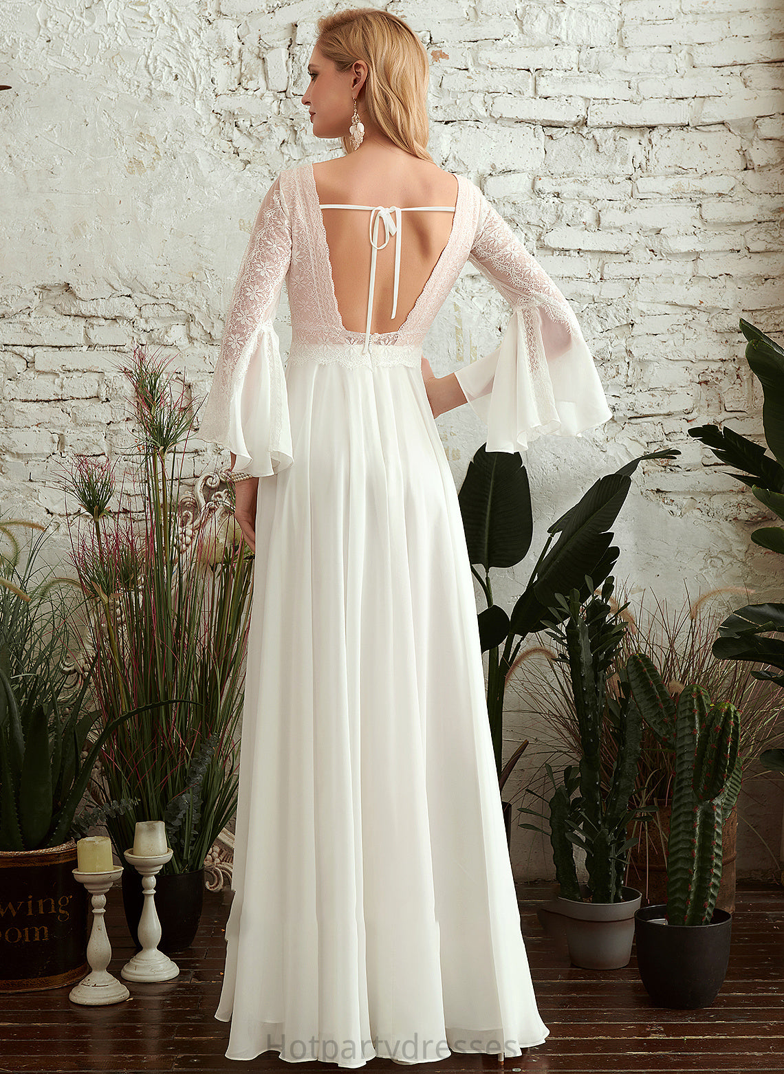 Dress A-Line Wedding Dresses V-neck Wedding Carla Floor-Length