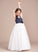 Sweetheart A-Line Chiffon Tulle Junior Bridesmaid Dresses Kathleen Ruffle Flower(s) With Floor-Length