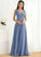 A-Line V-neck Silhouette Fabric Length Neckline SplitFront Floor-Length Embellishment Bow(s) Peyton Spaghetti Staps Bridesmaid Dresses