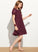 Junior Bridesmaid Dresses Chiffon Ruffles Bow(s) Scoop Knee-Length Cascading A-Line Neck Ayla With