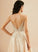 V-neck Lace Prom Dresses A-Line Satin Nyla Floor-Length With