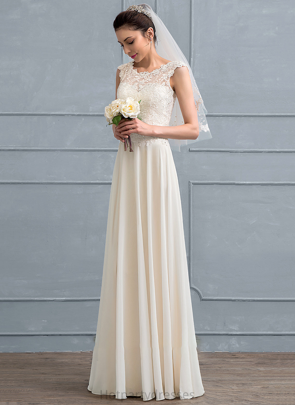 Dress Floor-Length Chiffon Wedding Beading With A-Line Jordan Wedding Dresses Sequins