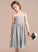 A-Line Junior Bridesmaid Dresses Lace Chiffon Cheyanne One-Shoulder Knee-Length