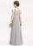 Lace V-neck Junior Bridesmaid Dresses Floor-Length Monique Chiffon A-Line