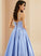 Prom Dresses Ball-Gown/Princess With V-neck Beading Satin Floor-Length Sequins Skyler
