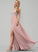 V-neck Sequins Beading Jimena Prom Dresses A-Line Chiffon Floor-Length Front With Split