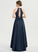 A-Line Cadence Neck Asymmetrical With Prom Dresses Sequins Scoop Satin