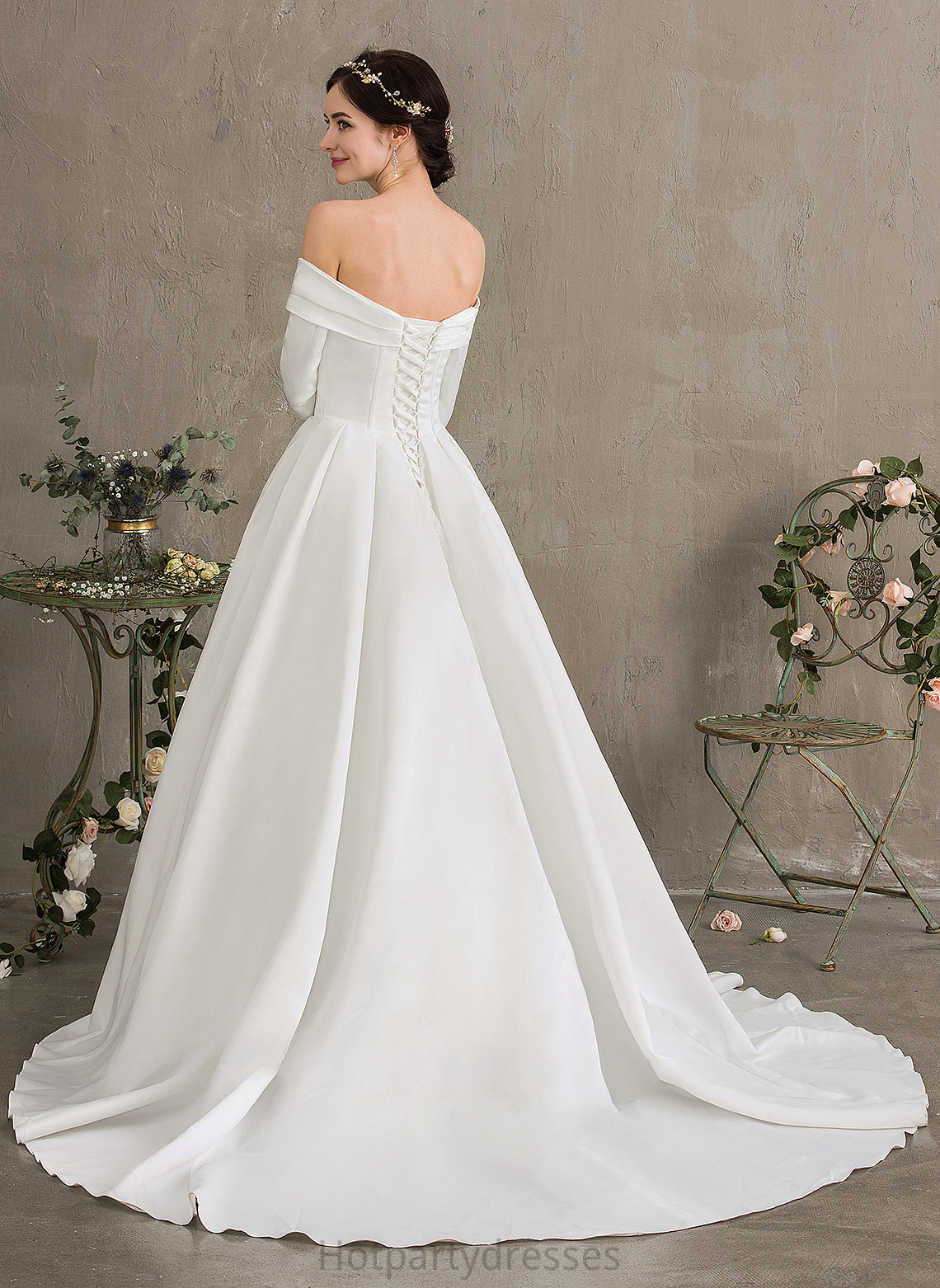 Ball-Gown/Princess Dress Wedding Dresses Satin Wedding Hadassah Court Train
