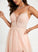 Bria With Floor-Length Tulle V-neck Prom Dresses Lace Beading Sequins Ball-Gown/Princess