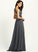 Beading Length Silhouette Embellishment Sequins Floor-Length Halter Ruffle Neckline Fabric A-Line Kiley Bridesmaid Dresses