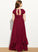 Bow(s) Floor-Length Chiffon Lace Scoop With A-Line Junior Bridesmaid Dresses Neck Appliques Ruffles Cascading Angie
