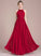 ScoopNeck Fabric Embellishment A-Line Floor-Length Ruffle Length Neckline Silhouette Shania Floor Length V-Neck Bridesmaid Dresses