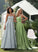 Sweep Prom Dresses Front Theresa Neck Train Split With Satin Scoop A-Line