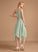 A-Line Ruffle One-Shoulder Embellishment Length Neckline Silhouette Asymmetrical Fabric Alma Floor Length V-Neck Bridesmaid Dresses
