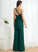 Ruffle One-Shoulder Embellishment Floor-Length V-neck Length Halter Neckline Straps Fabric HighNeck Caylee Bridesmaid Dresses