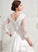 Chapel V-neck With Ball-Gown/Princess Dress Train Appliques Lace Beading Wedding Satin Julianna Wedding Dresses