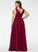 V-neck Silhouette SplitFront Floor-Length Neckline Fabric A-Line Embellishment Length Sandy Scoop A-Line/Princess Bridesmaid Dresses