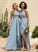 A-Line Ruffle SplitFront Length Silhouette V-neck Floor-Length Embellishment Neckline Fabric Paola A-Line/Princess Bridesmaid Dresses