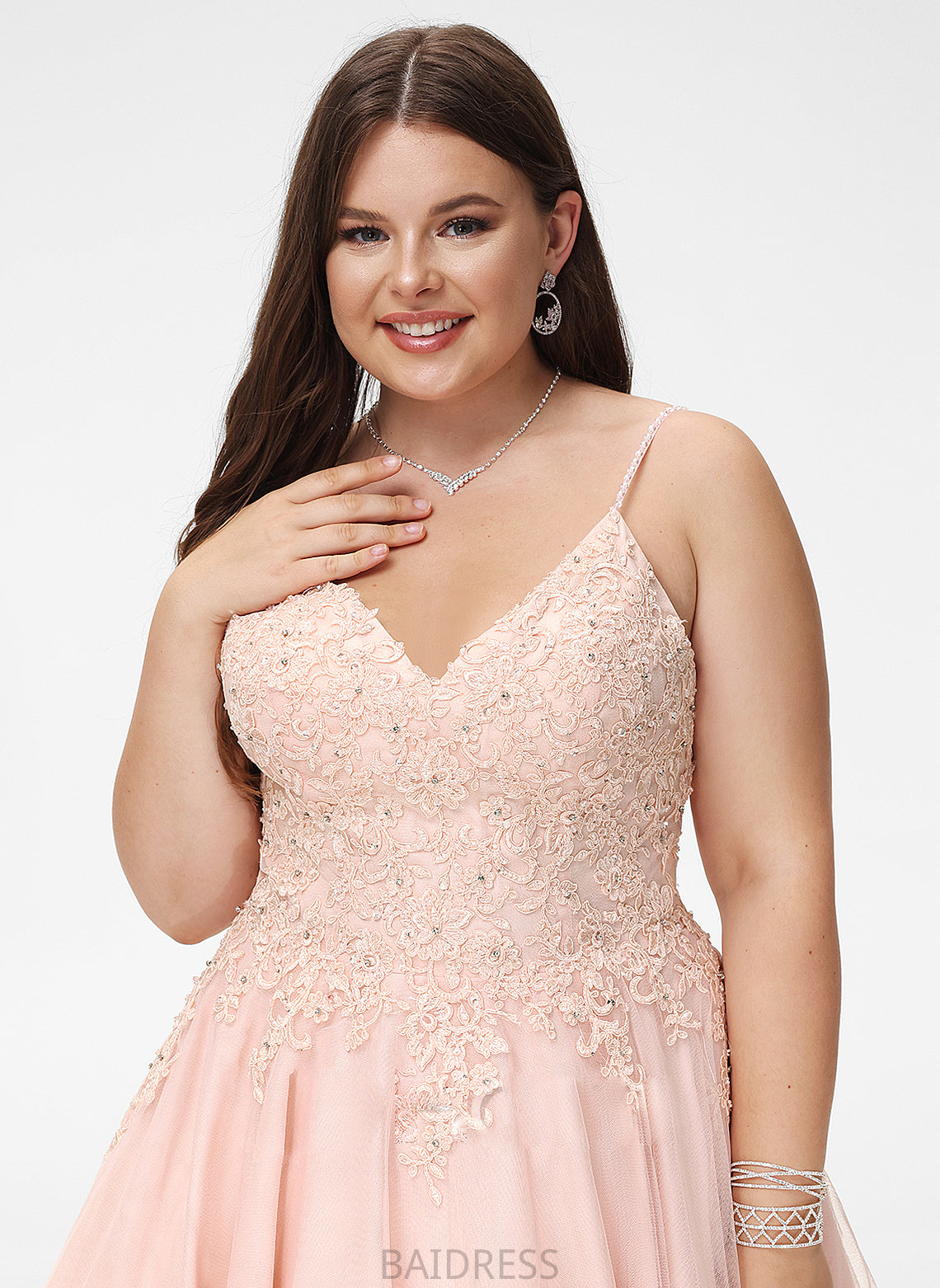 Tulle Sequins With A-Line Amani Beading V-neck Short/Mini Prom Dresses
