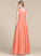 V-neck Prom Dresses Asia Floor-Length Ruffle Ball-Gown/Princess With Chiffon