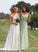 V-neck Floor-Length Silhouette Fabric A-Line Ruffle Embellishment Length Neckline Bailey A-Line/Princess Floor Length Bridesmaid Dresses
