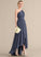 A-Line Silhouette Length Asymmetrical Neckline CascadingRuffles Embellishment One-Shoulder Fabric Dayami Sleeveless Natural Waist Bridesmaid Dresses