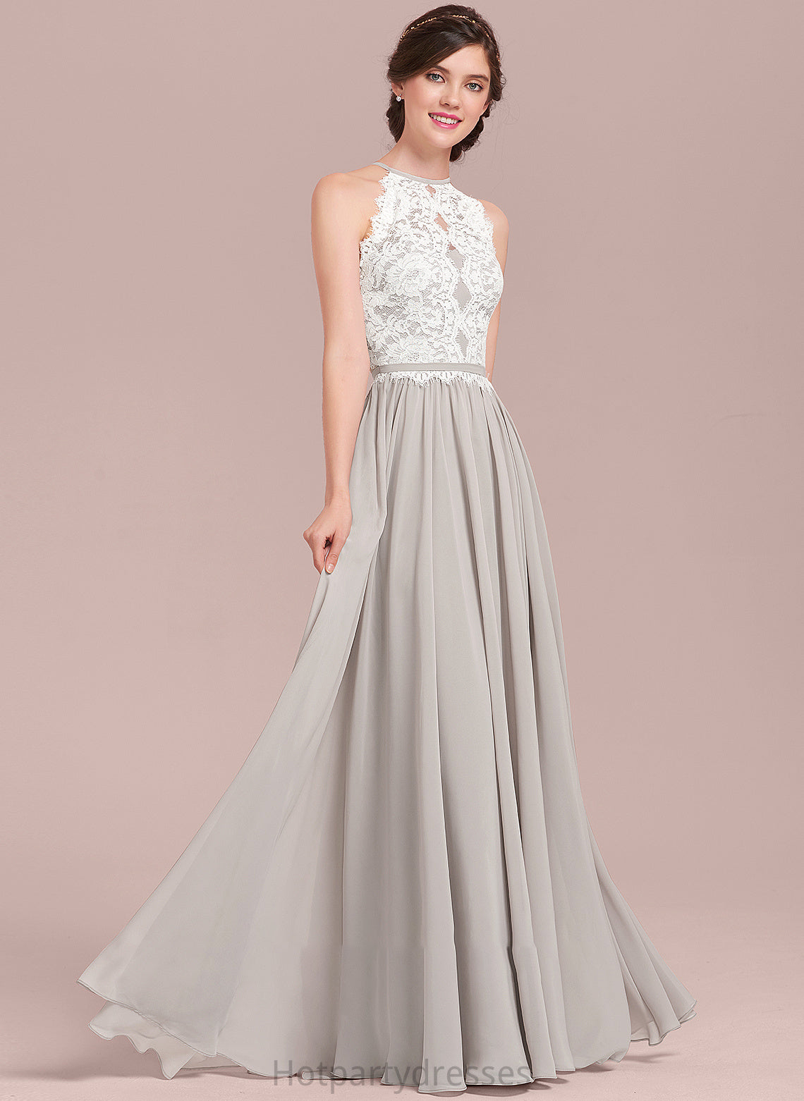 Length Neckline A-Line Silhouette Lace Straps Floor-Length Fabric ScoopNeck Sanai High Low Bridesmaid Dresses