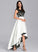 Scoop Jaqueline Asymmetrical Dress Ball-Gown/Princess Neck Wedding Satin Wedding Dresses