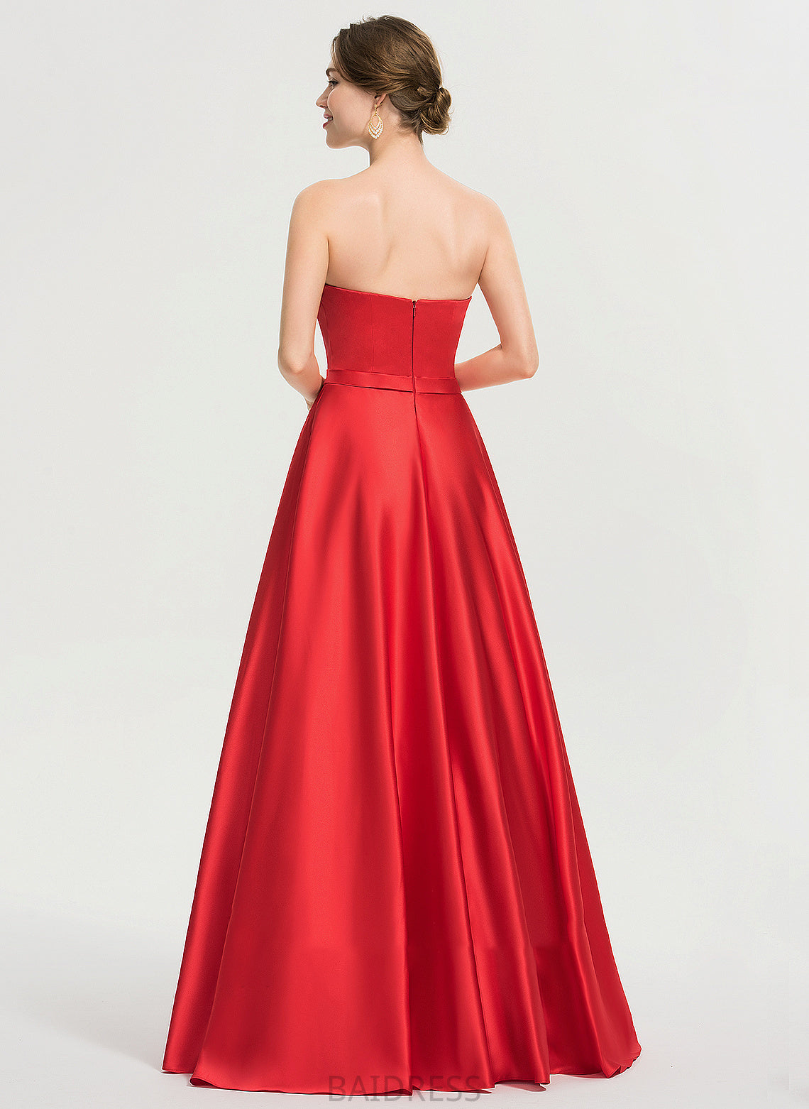 Prom Dresses Tatiana Ball-Gown/Princess Pockets Floor-Length Satin Beading With Sequins Sweetheart