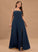 Prom Dresses Chiffon A-Line Split With Neckline Front Floor-Length Square Nancy